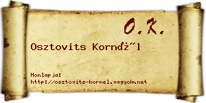 Osztovits Kornél névjegykártya